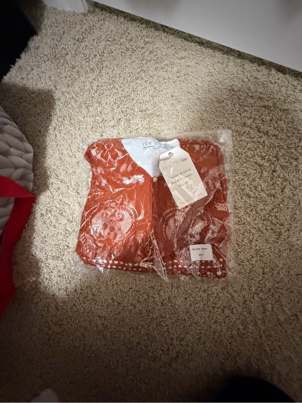 Ivy City Co Girls Burnt Orange Lace Blouse